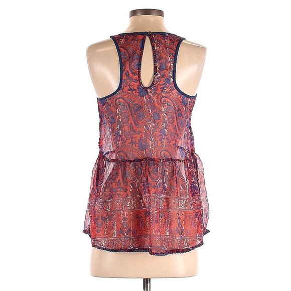 ASO CAROLINE FORBES THE VAMPIRE DIARIES Peplum Sheer Chiffon Top EUC - Picture 4 of 4